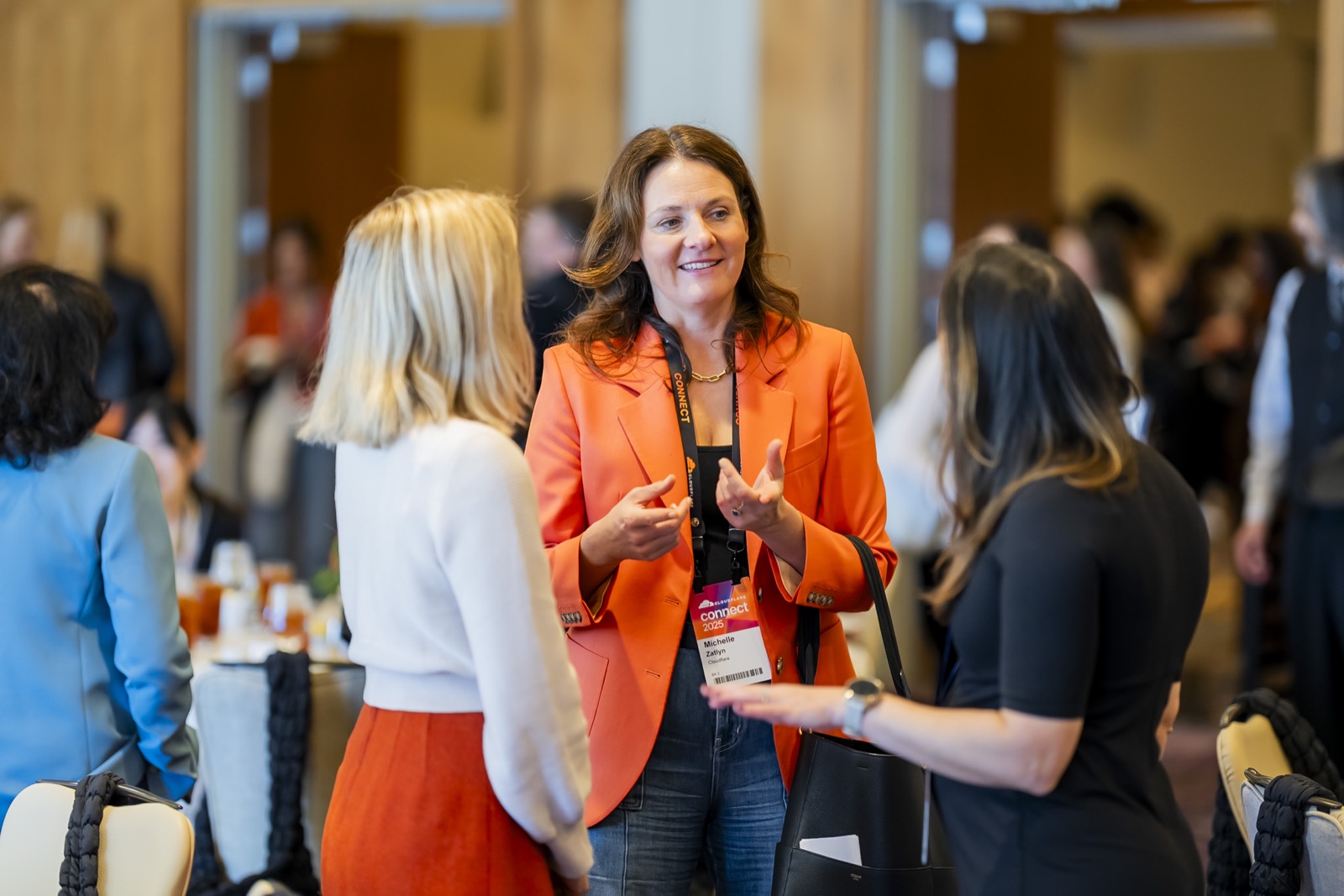 Attendees networking at the Hub during Cloudflare Connect 2025